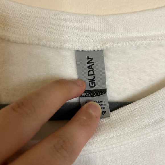 Gildan White Bride Fleece Sweatshirt Crewneck Embellished Pearls Rhinestones XL‎ - Picture 5 of 9